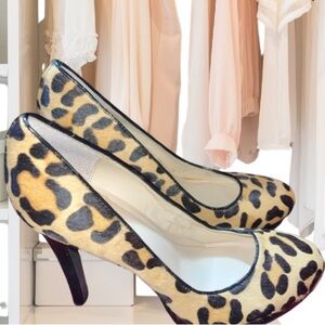 Calvin Klein ‘Kendall’ Faux Fir Leopard Heels, SZ 8M